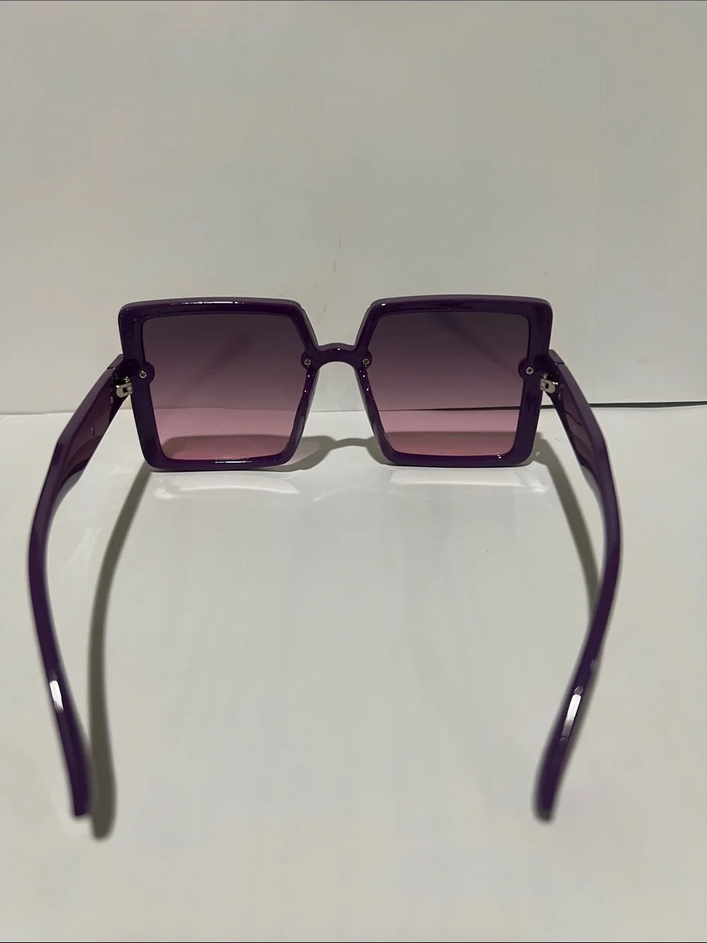 Gucci Purple Square Gradient Sunglasses with Gold Accents
